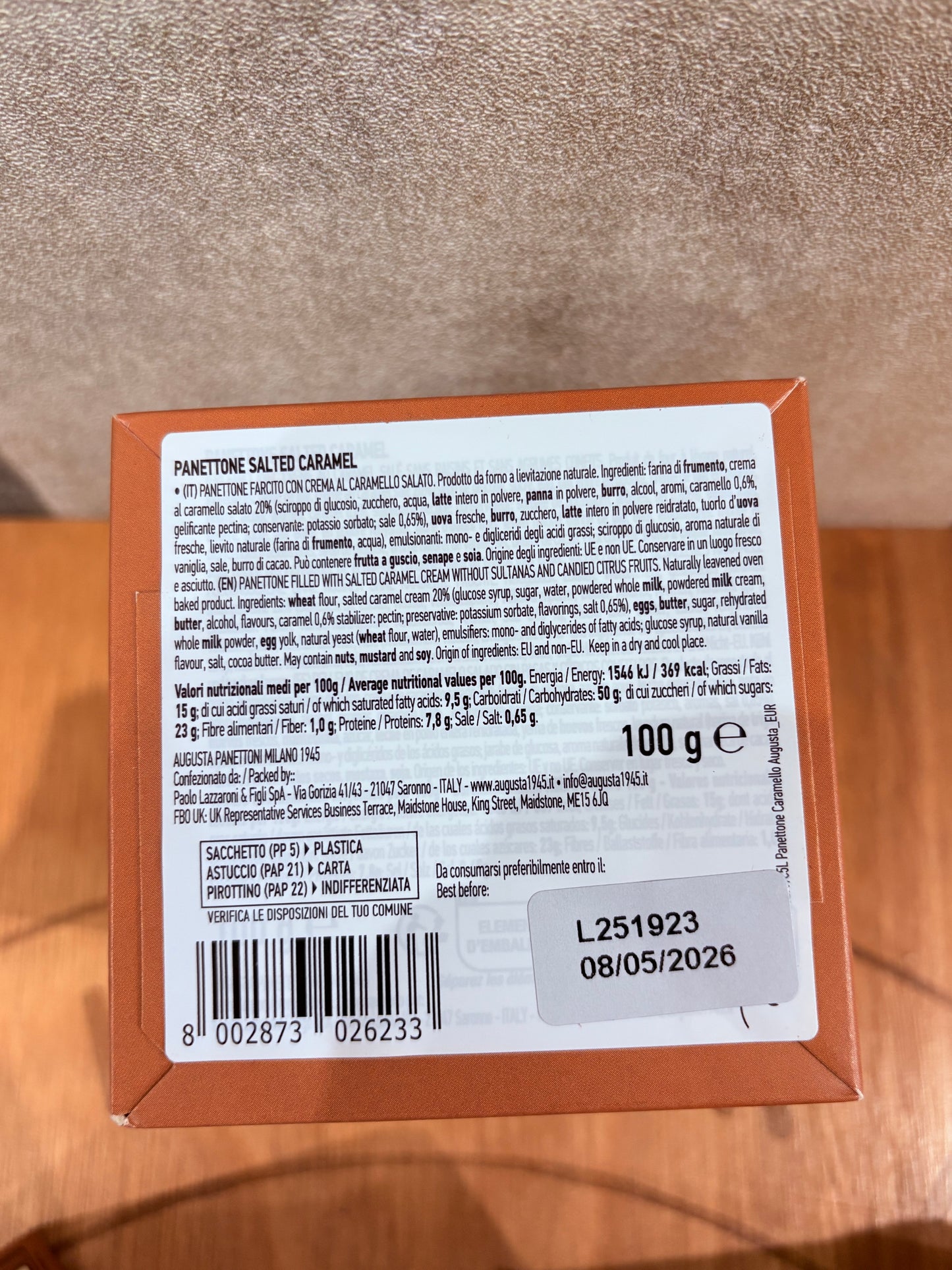 Mini Panettone caramel beurre salé - 100gr - Augusta